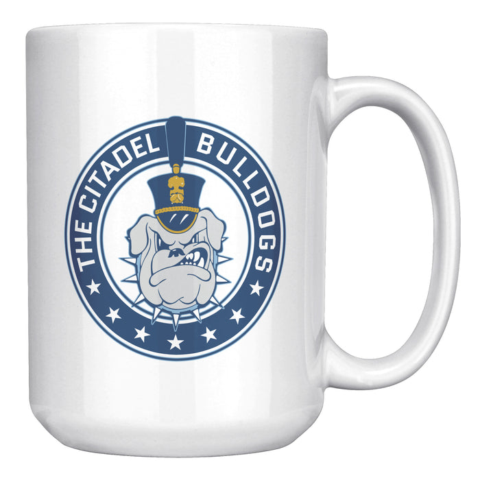 The Citadel Bulldog and Stars White Mug - 15oz-White