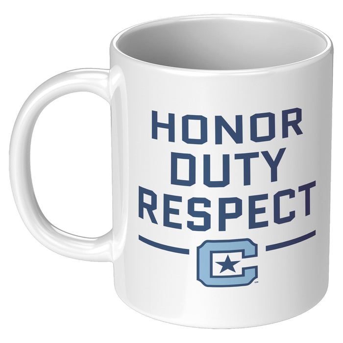 The Citadel C - Honor Duty Respect White Mug 11oz