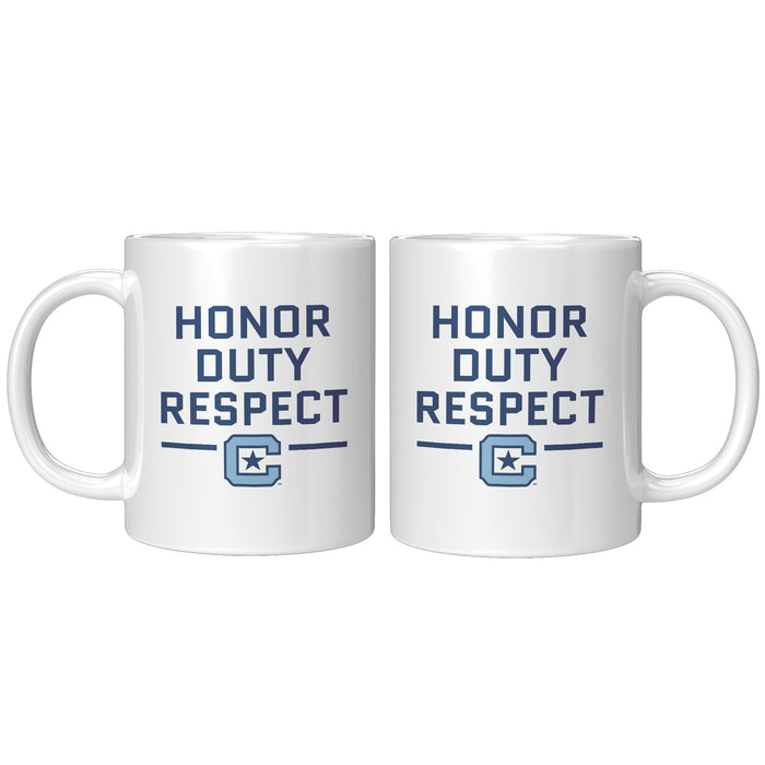 The Citadel C - Honor Duty Respect White Mug 11oz