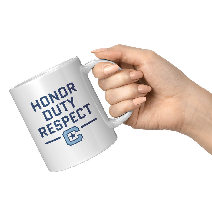 The Citadel C - Honor Duty Respect White Mug 11oz