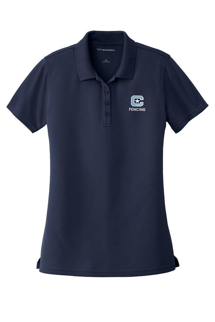 The Citadel C, Club Sport-Fencing, Ladies UV Micro-Mesh Polo-Navy