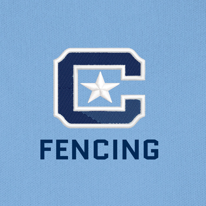 The Citadel C, Club Sport-Fencing, Ladies UV Micro-Mesh Polo- Carolina Blue