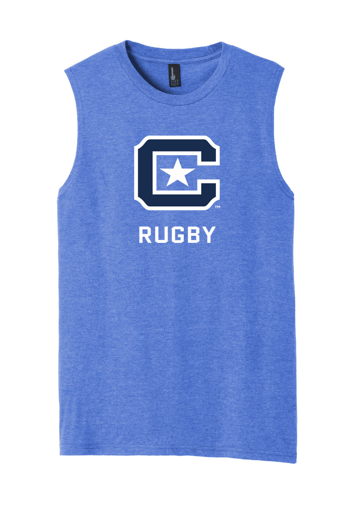 The Citadel C, Club Sports - Rugby,  District® V.I.T.™ Muscle Tank - Carolina Blue