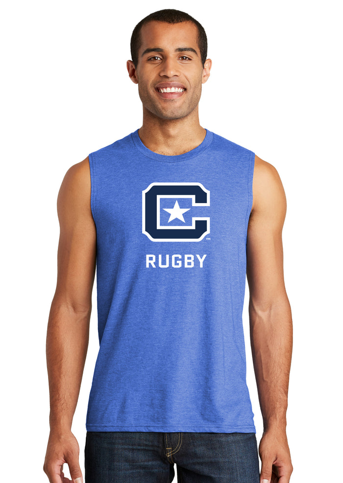 The Citadel C, Club Sports - Rugby,  District® V.I.T.™ Muscle Tank - Carolina Blue