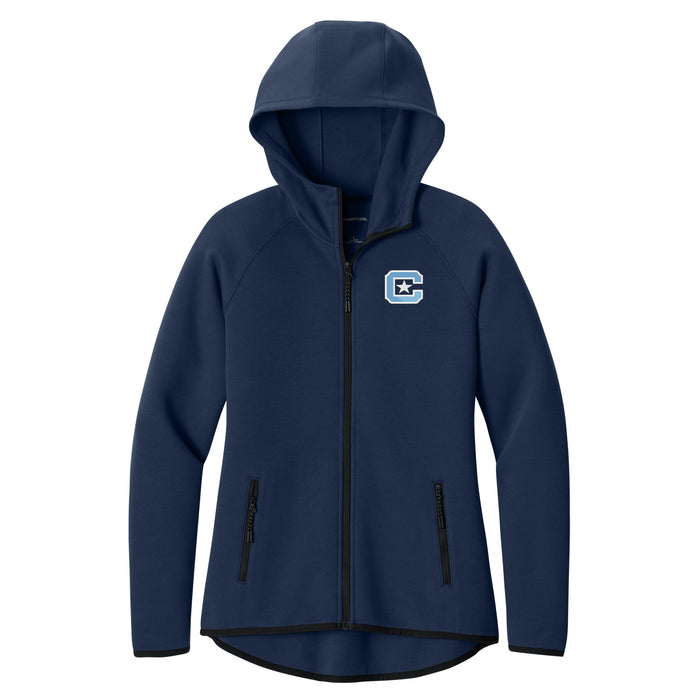 The Citadel, Spike, Embroidered Logo, Women’s Phenom Full-Zip Hoodie - Athletic Heather - Navy