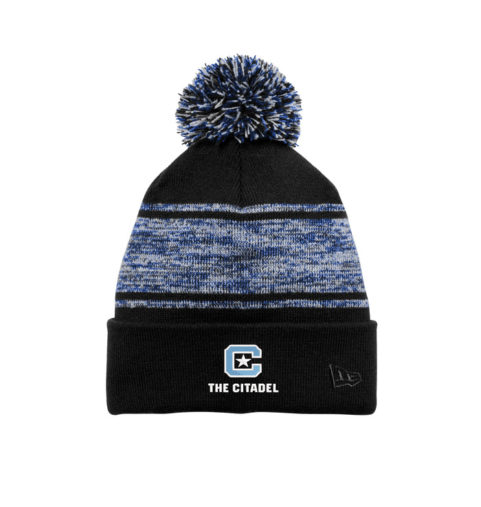 The Citadel, C Star Logo, Embroidered, Blue, Limited Edition New Era ® Knit Chilled Pom