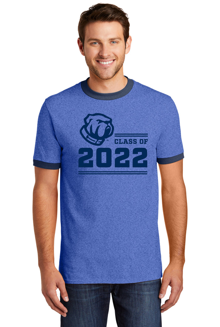 Class of 2022 Ringer Tee-Heather royal-Navy
