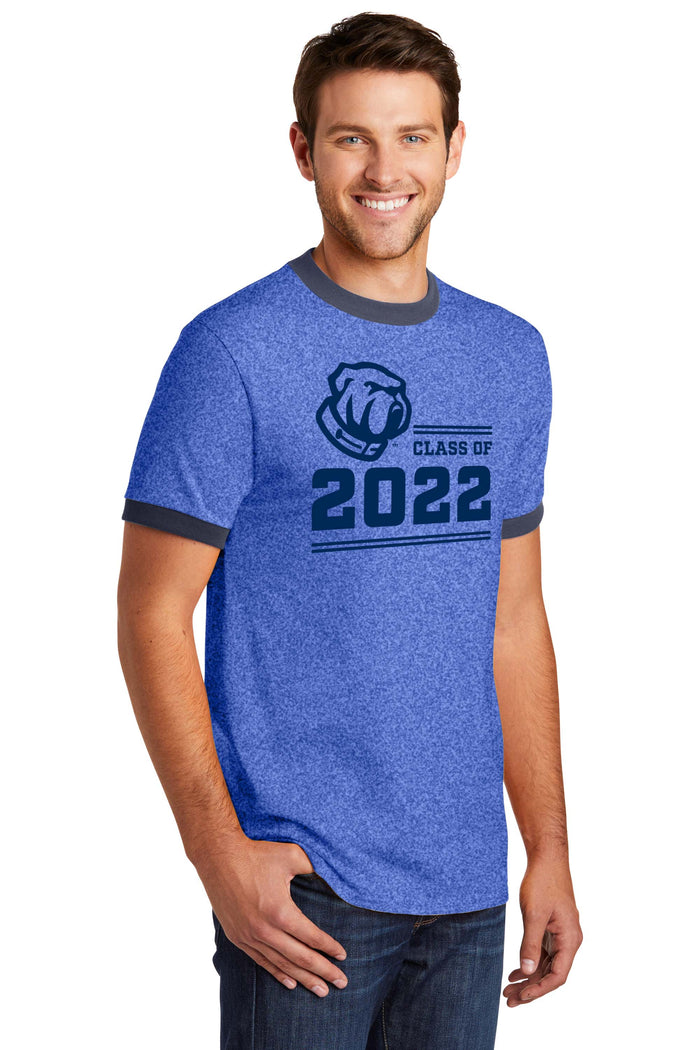 Class of 2022 Ringer Tee-Heather royal-Navy