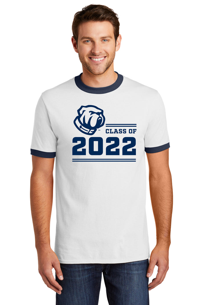 Class of 2022 Ringer Tee-White-Navy
