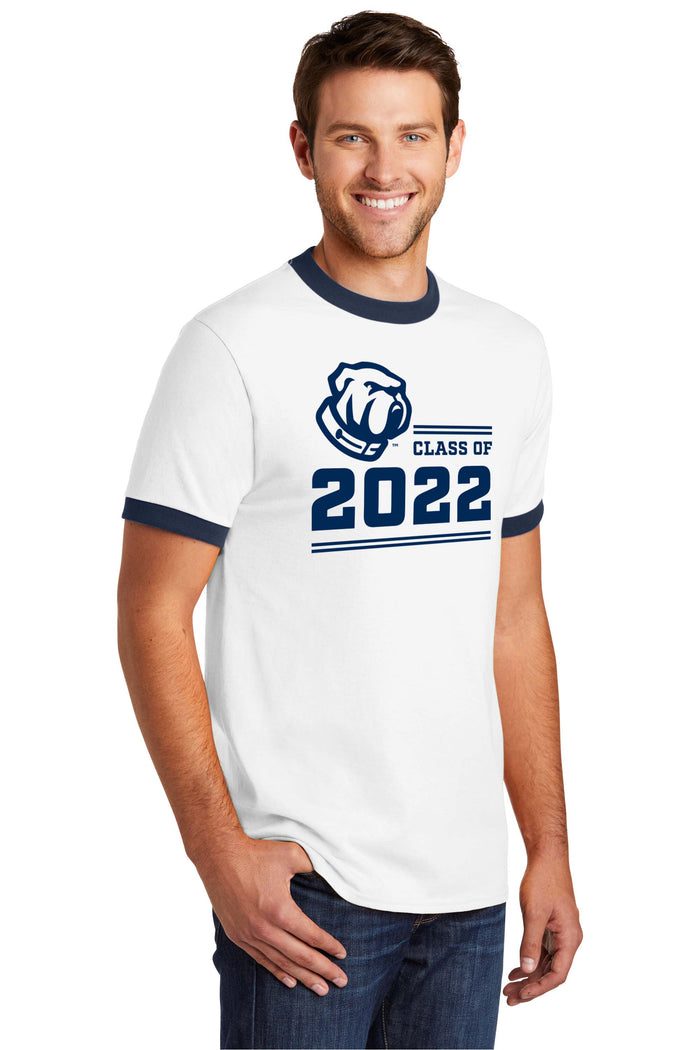 Class of 2022 Ringer Tee-White-Navy