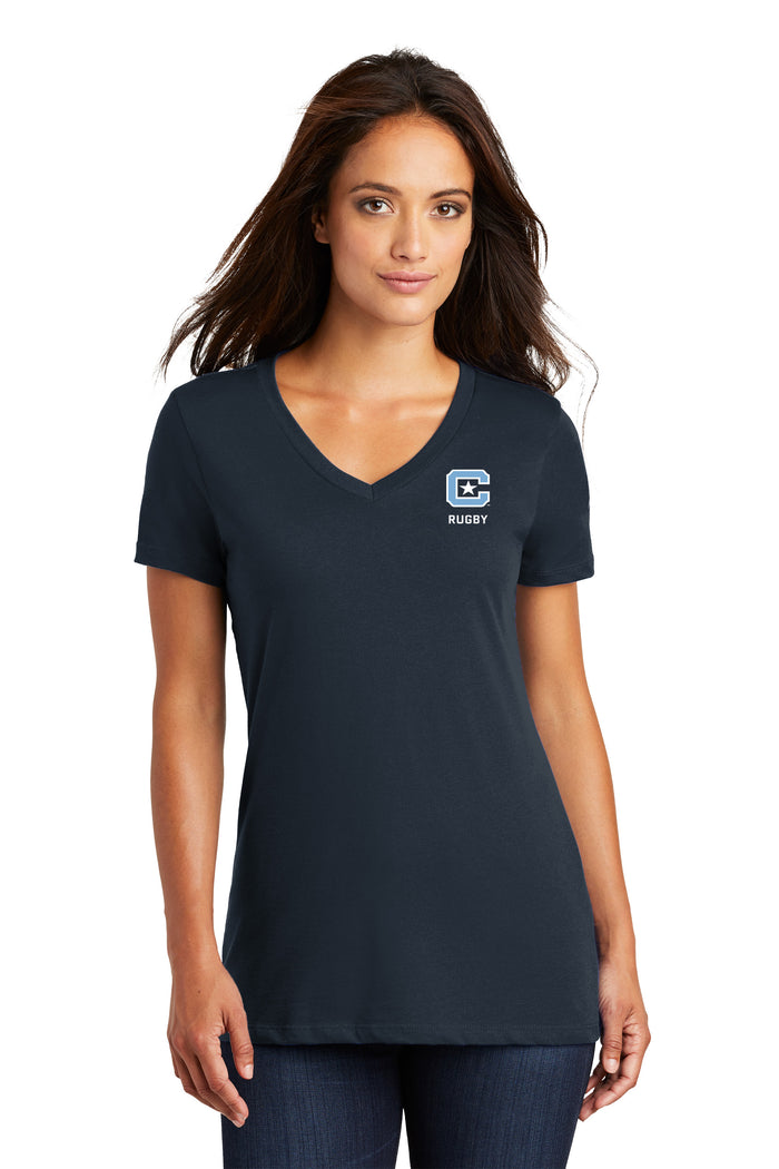 The Citadel, Club Sports - Rugby, District ® Women’s Perfect Weight ® V-Neck T-Shirt - Navy