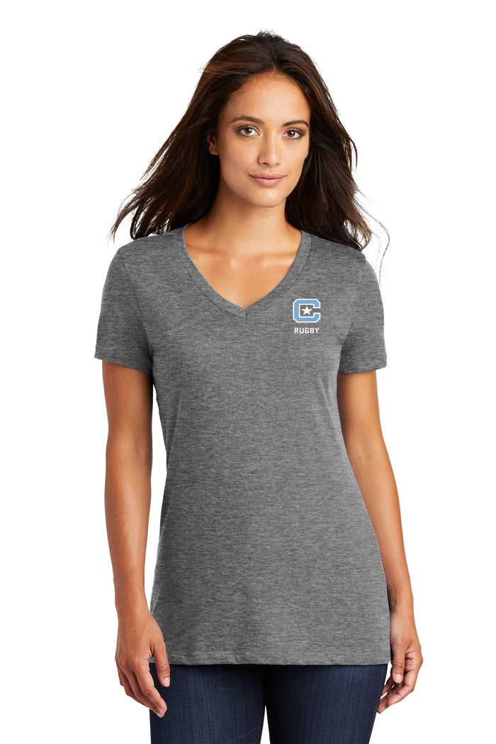 The Citadel, Club Sports - Rugby, District ® Women’s Perfect Weight ® V-Neck T-Shirt - Grey