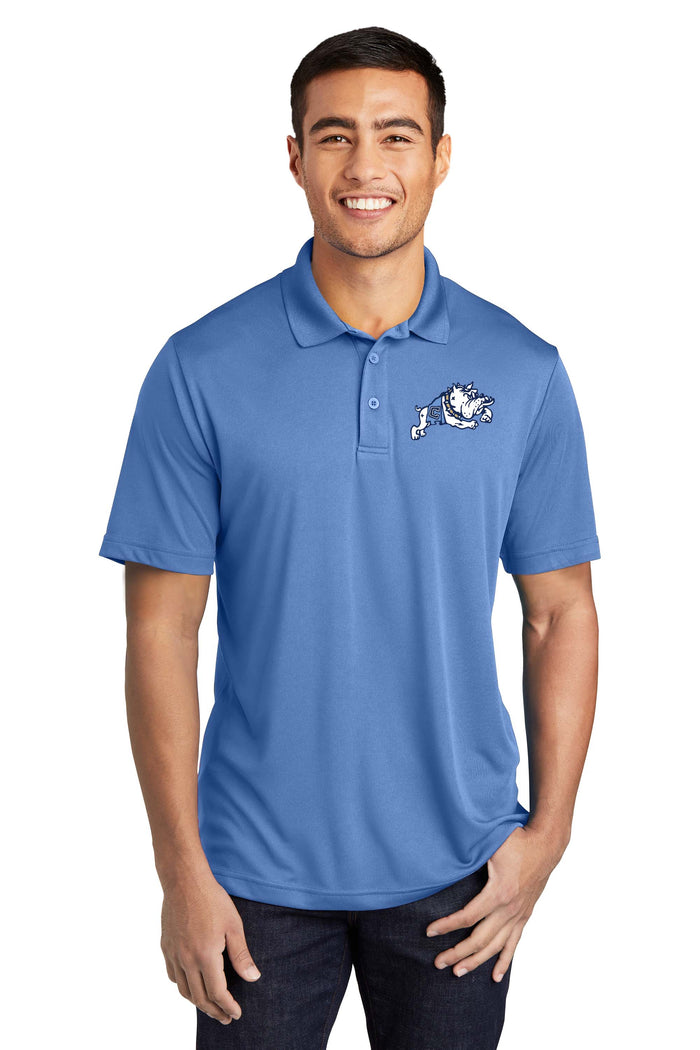 Jumping Bulldog Performance Polo- Carolina Blue