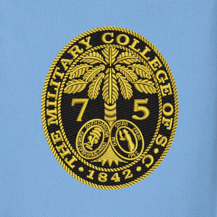 The Citadel, Ring Bezel, Class of 1975,  UV Micro-Mesh Polo Shirt- Carolina Blue