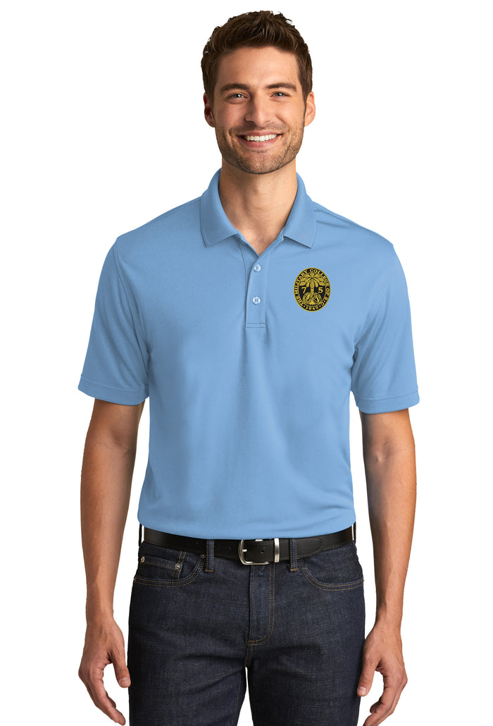 The Citadel, Ring Bezel, Class of 1975,  UV Micro-Mesh Polo Shirt- Carolina Blue