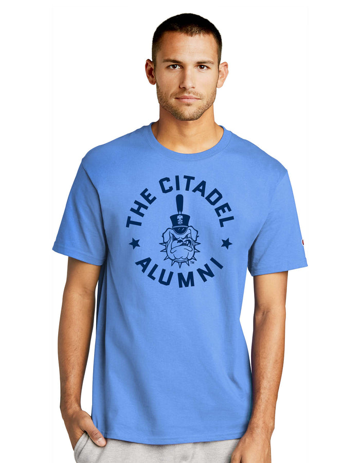 The Citadel Spike Alumni and Stars Champion Jersey Tee. Light Blue