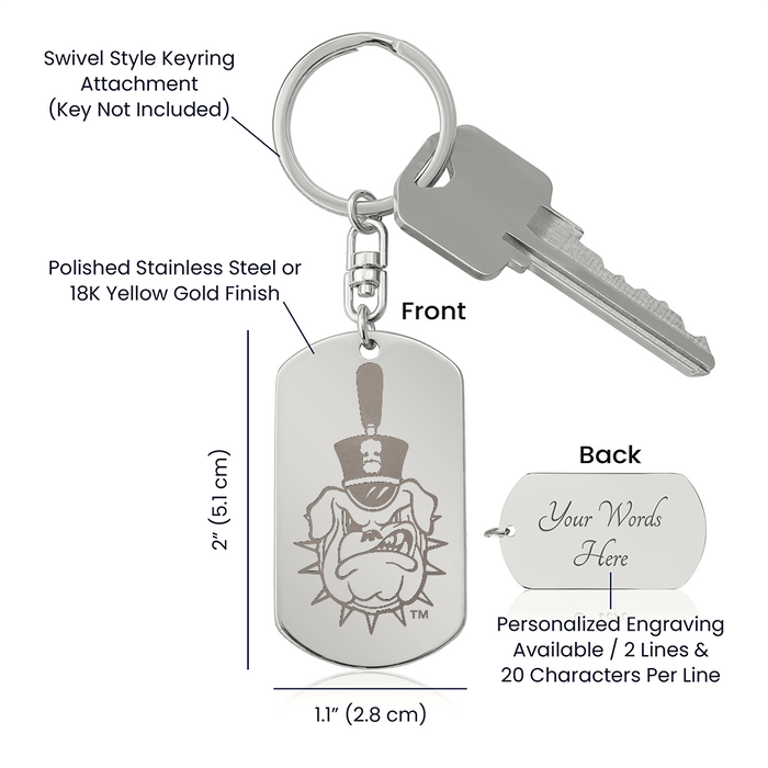 The Citadel, Spike, Engraved Dog Tag Keychain