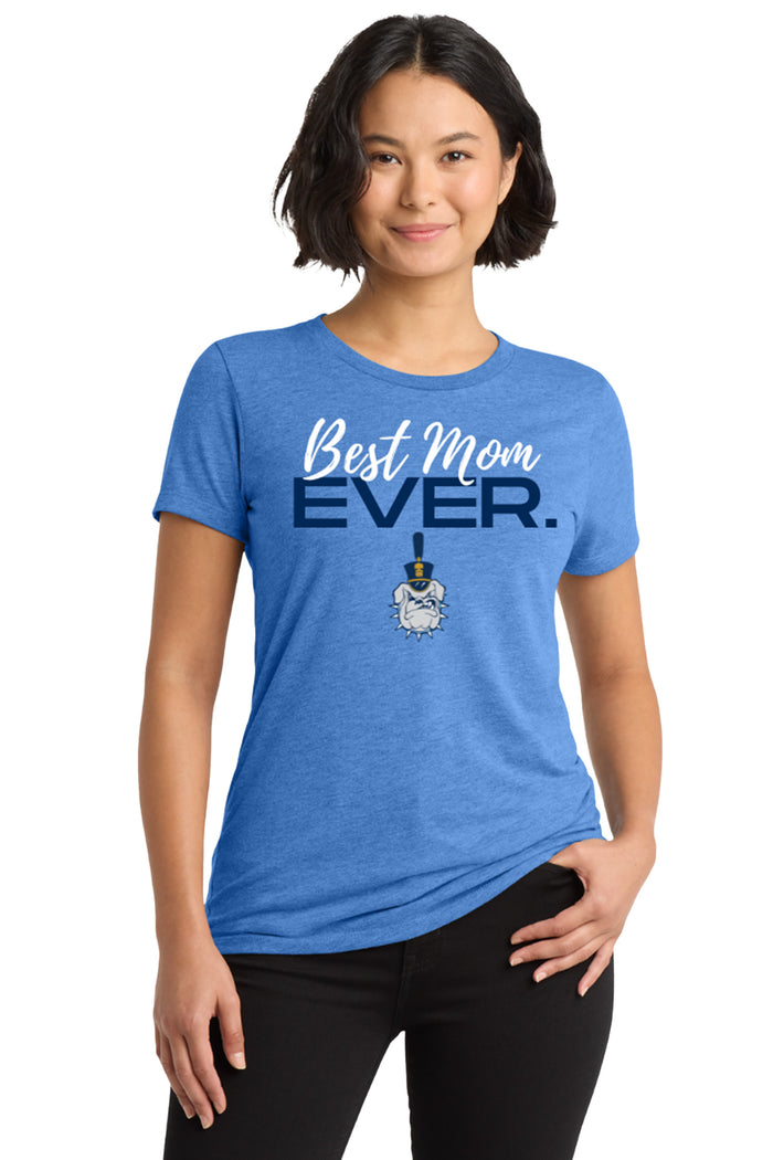 The Citadel, Spike logo, Best Mom Ever, Women’s Tri-Blend T-Shirt - Carolina Blue