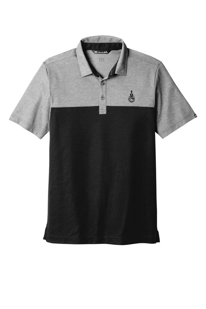 Spike TravisMathew Oceanside Blocked Polo- Black Heather-Black