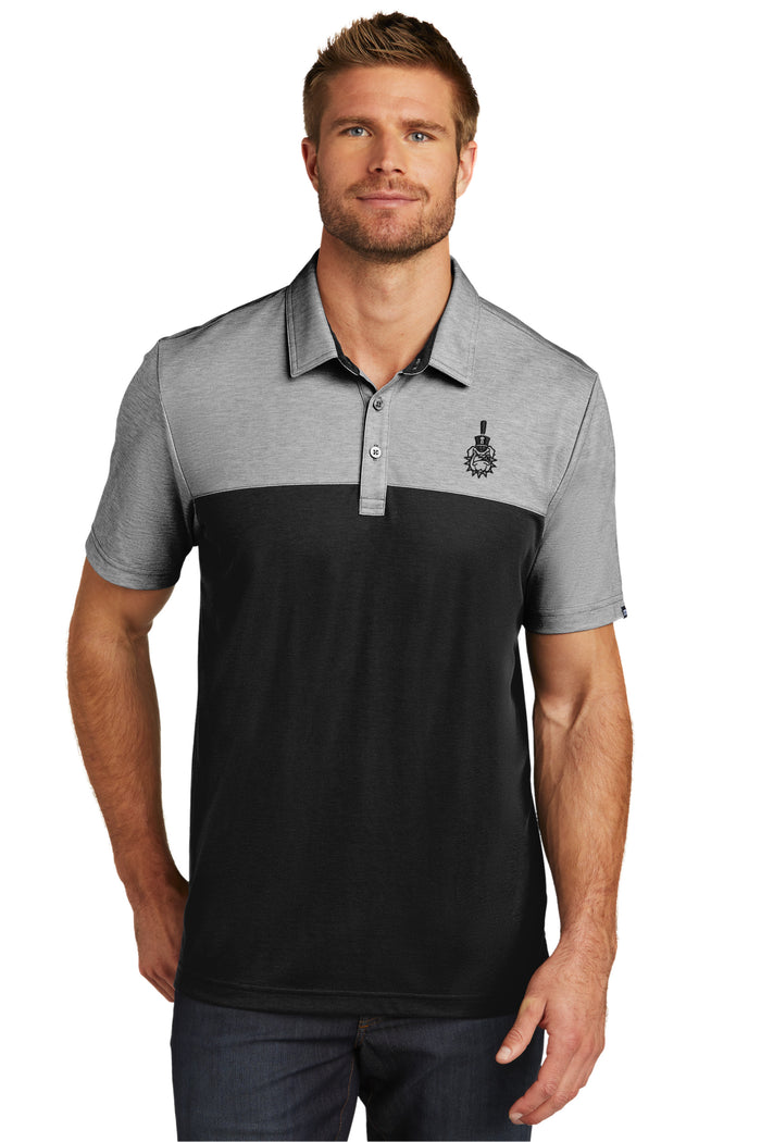Spike TravisMathew Oceanside Blocked Polo- Black Heather-Black