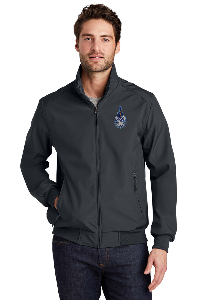 Spike Soft Shell Bomber Jacket-Battleship Grey