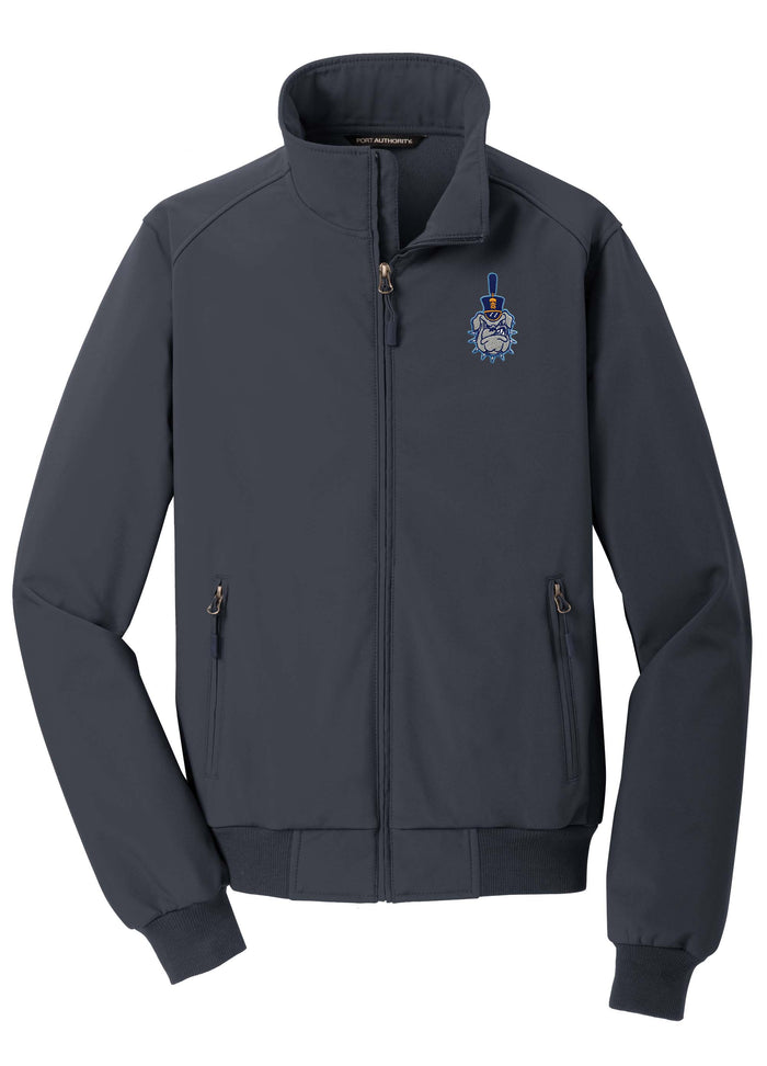 Spike Soft Shell Bomber Jacket-Battleship Grey