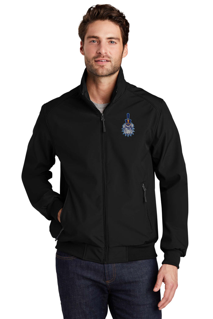 Spike Soft Shell Bomber Jacket-Black