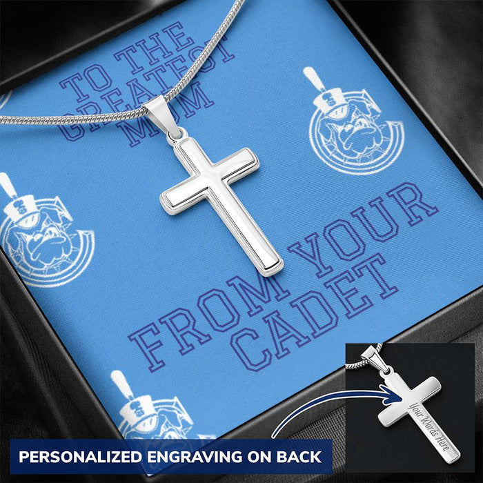 To The Greatest Mom Custom Engravable Cross Necklace