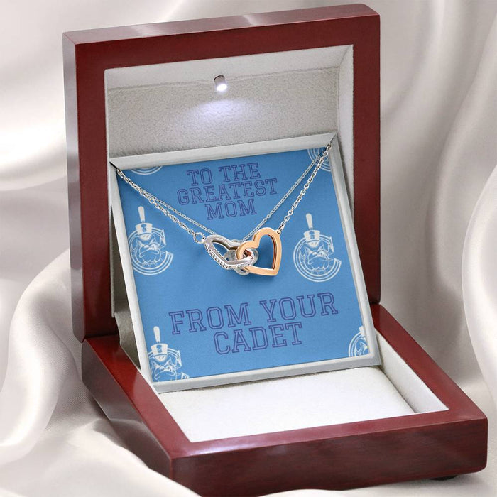 To The Greatest Mom Interlocking Heart Necklace