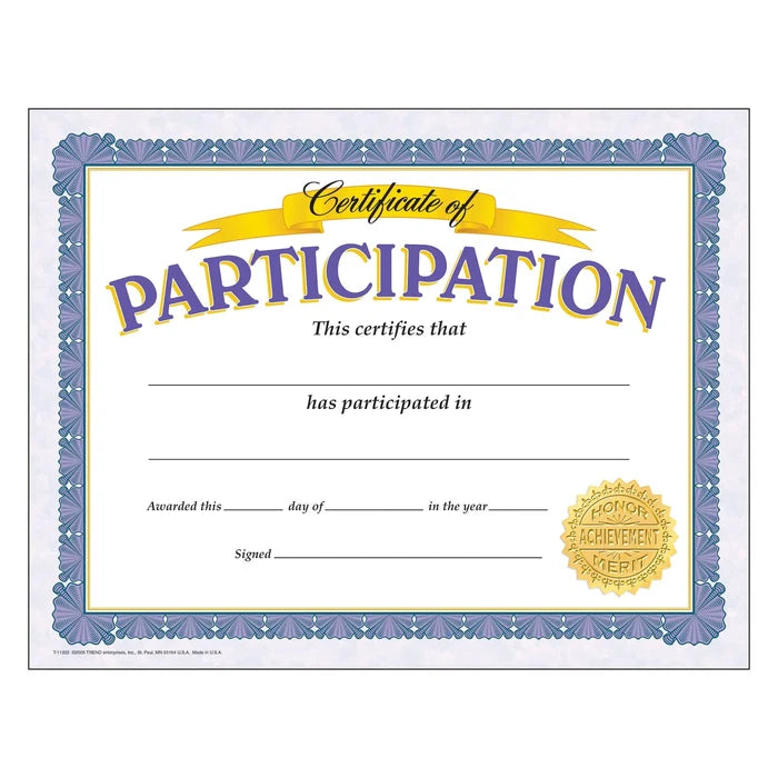 Trend Enterprises Certificate of Participation 30 Pack (T 11303)