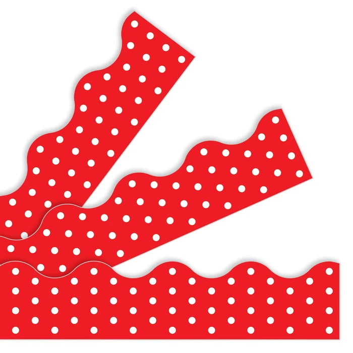 Trend Polka Dot Red Trim Border, 39 Feet (T 92663)