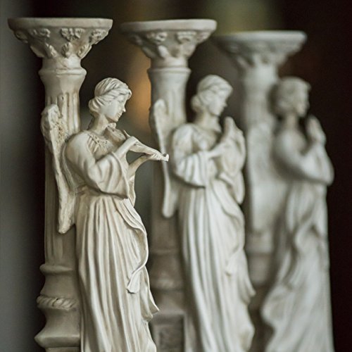 Trendy Angel Candle Holder Trio 3-Piece Set Roman Ivory Style - EK CHIC HOME