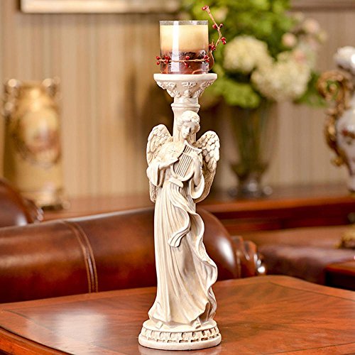 Trendy Angel Candle Holder Trio 3-Piece Set Roman Ivory Style - EK CHIC HOME