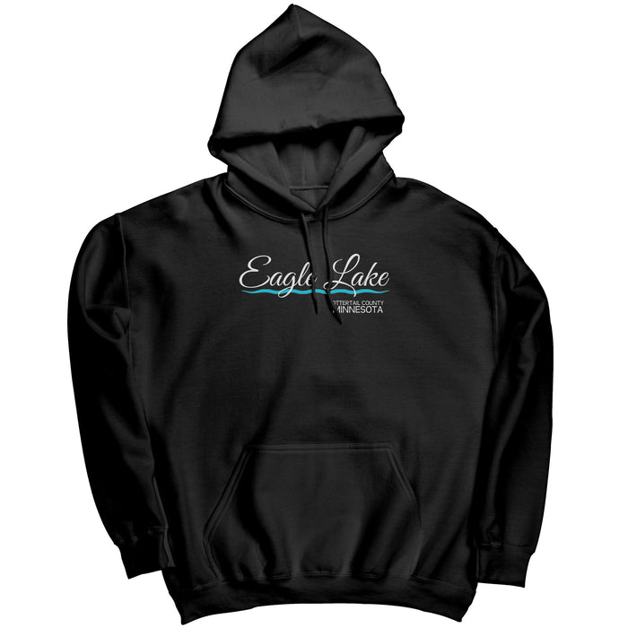 UNISEX Eagle Lake Script Hoodie, White Ink
