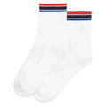 Unisex Quarter-Length Stripe Socks Bright White