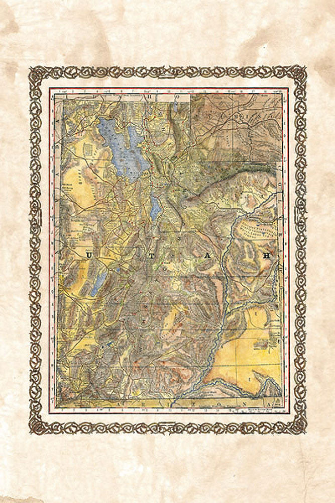 Utah Map by Lisa Middleton
