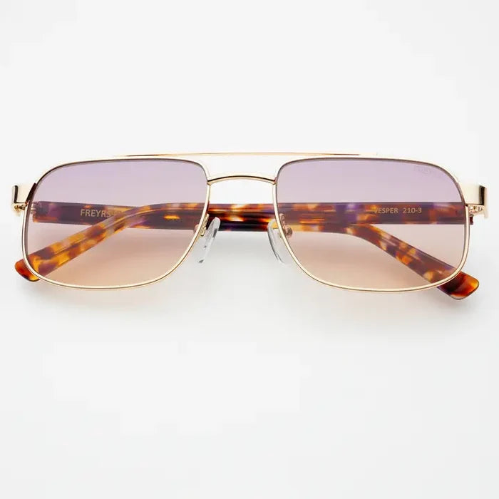Vesper Unisex Aviator Sunglasses - Gold/Sunset