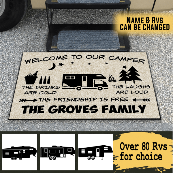 Welcome To Our Camper - Personalized Doormat