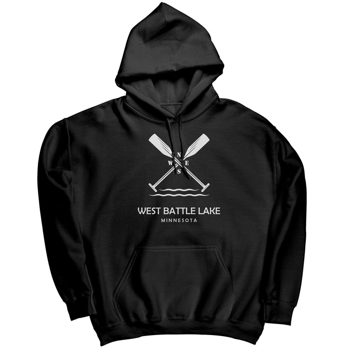 West Battle Lake Paddles Unisex Hoodie WHT