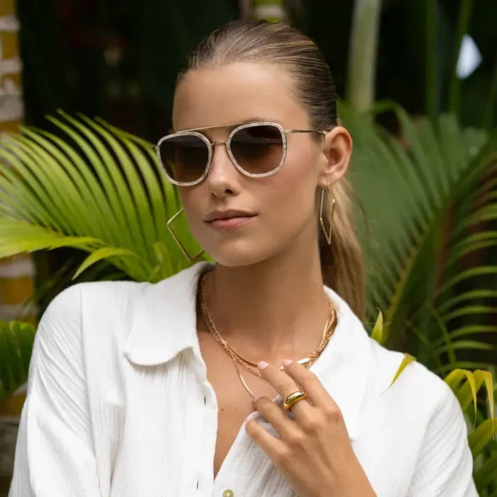 Weston Acetate Round Unisex Sunglasses - Light Pink