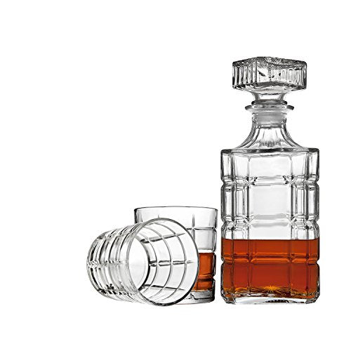 Whiskey Decanter And Glasses Bar Set, Includes Whisky Decanter And 6 Cocktail Glasses - 7 Piece Se - EK CHIC HOME