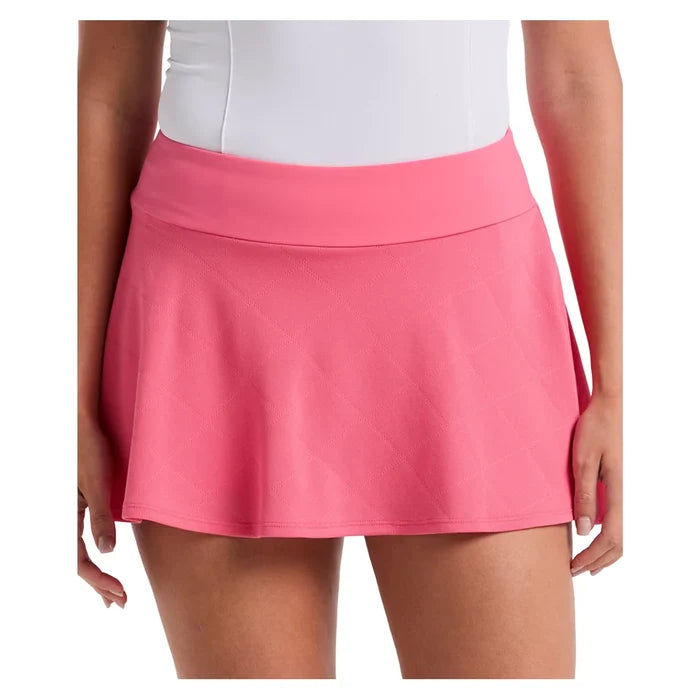 Women`s 13 Inch Grid Jacquard Skort Camellia Rose