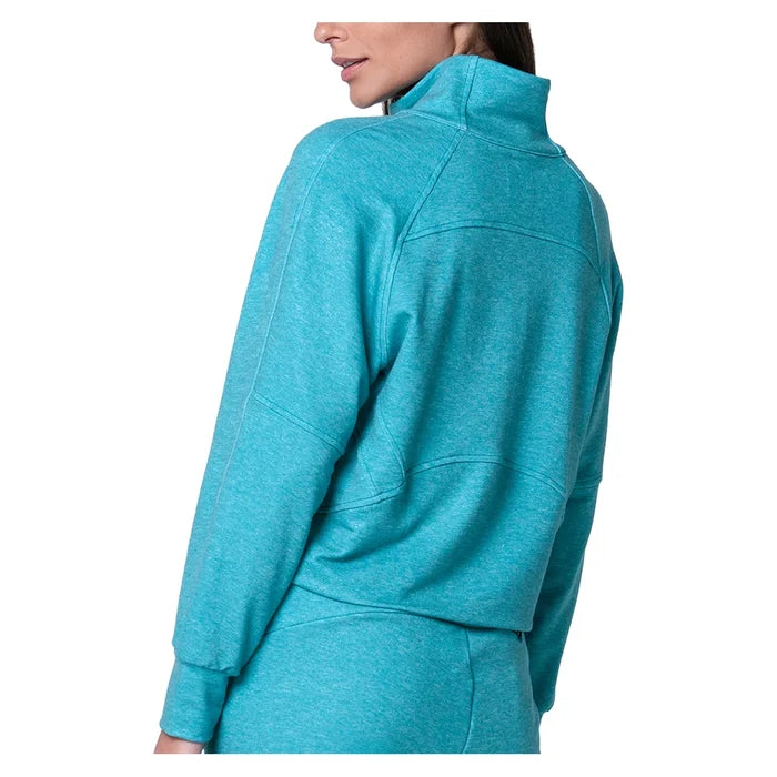 Women's 1/4 Zip Heather Long Sleeve Top