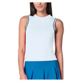 Women`s Action Stripe Muscle Court Tank White