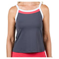 Women's Berry Fusion Tennis Tank Dark Grey and Berry Red