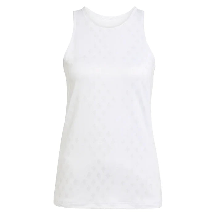 Women`s Club Graphic Tennis Tank White and Dash Grey