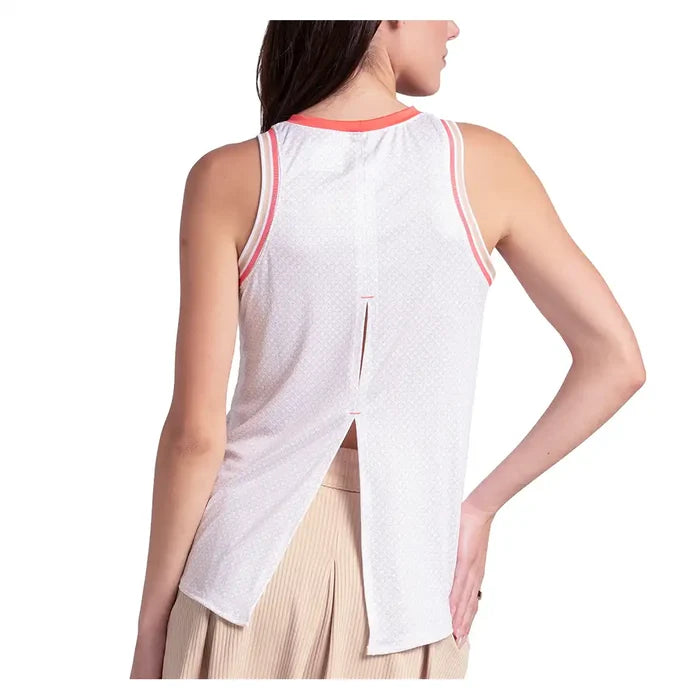 Women's Clubhouse Tank White and Camel