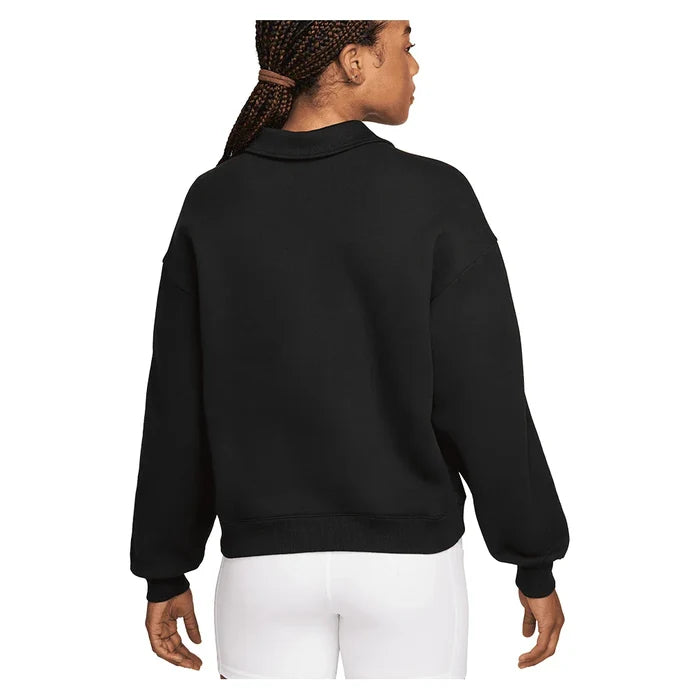 Women's Court Collection Long Sleeve Fleece Top Black