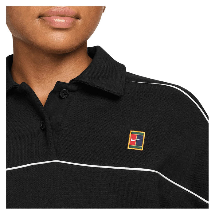 Women's Court Collection Long Sleeve Fleece Top Black