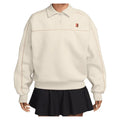 Women's Court Collection Long Sleeve Fleece Top, Nike, 104 Lt Orewood Brown, Pickleball Express, IU3253-H26-104-LT-OREWOOD-BROWN-1